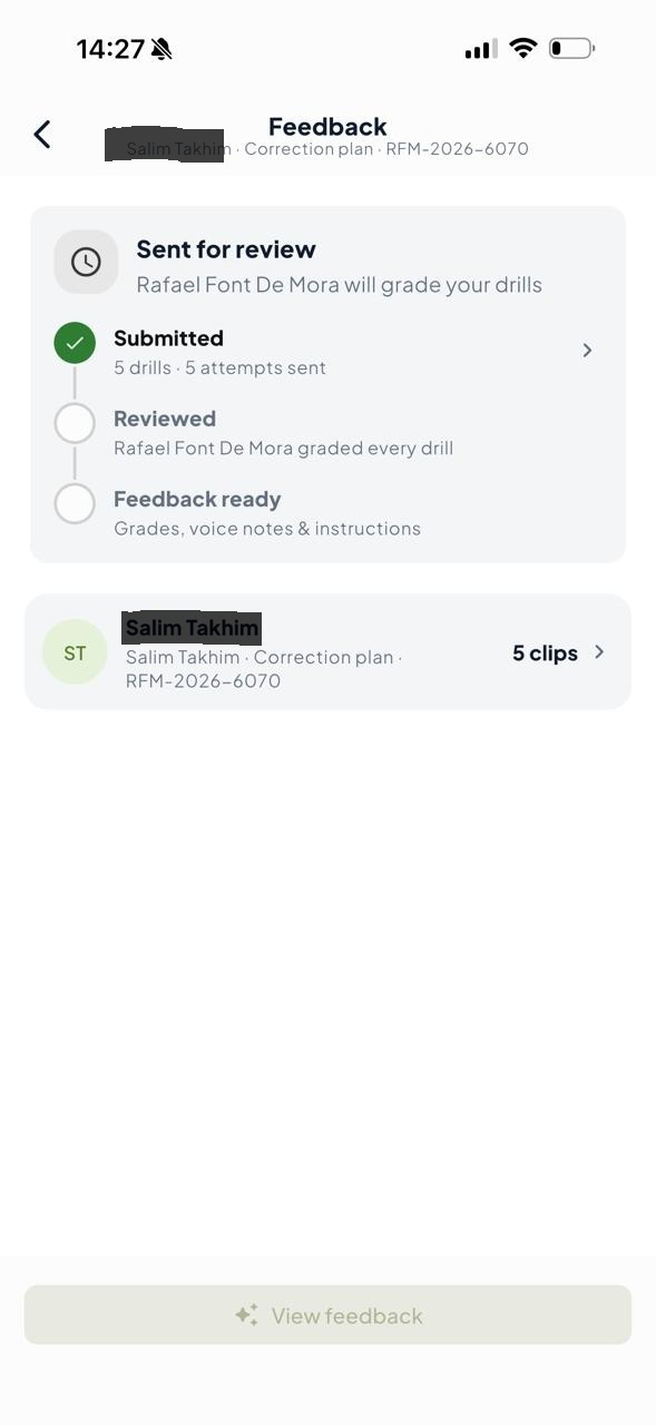 iTUSA app — Parent Dashboard progress screen