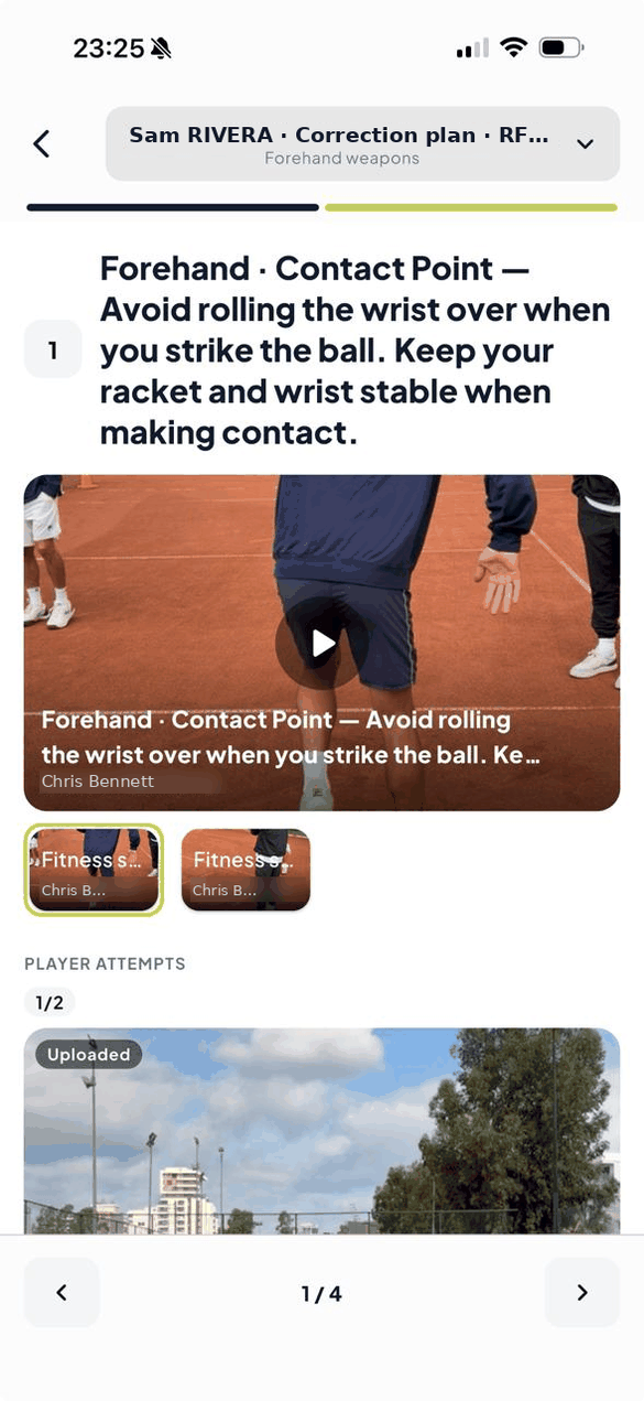 Coach view of the iTUSA app