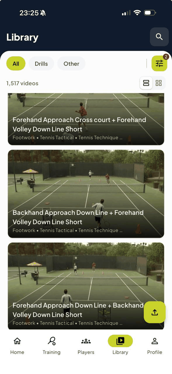 Head Coach view of the iTUSA app